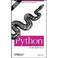 Python Pocket Reference,9780596001896 Python Pocket Reference,9780596001896