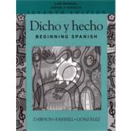Dicho y hecho: Beginning Spanish, Lab Manual, 7th Edition,9780471272540 Dicho y hecho: Beginning Spanish, Lab Manual, 7th Edition,9780471272540