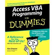 Access VBA Programming For Dummies,9780764574115 Access VBA Programming For Dummies,9780764574115