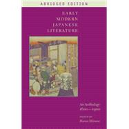 Early Modern Japanese Literature,9780231144148 Early Modern Japanese Literature,9780231144148