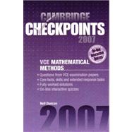 Cambridge Checkpoints VCE Mathematical Methods Units 3 and 4 2007,9780521697309 Cambridge Checkpoints VCE Mathematical Methods Units 3 and 4 2007,9780521697309