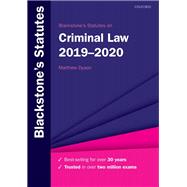 Blackstone's Statutes on Criminal Law 2019-2020,9780198838715 Blackstone's Statutes on Criminal Law 2019-2020,9780198838715