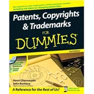 Patents, Copyrights and Trademarks for Dummies,9780470339459 Patents, Copyrights and Trademarks for Dummies,9780470339459
