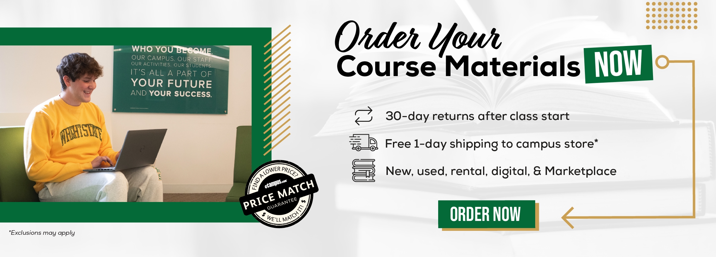 Order Your Course Materials Now. 30-day returns after class start. Free s1-day shipping to campus store*. New, used, rental, digital, & Marketplace. Order now. *Exclusions may apply.