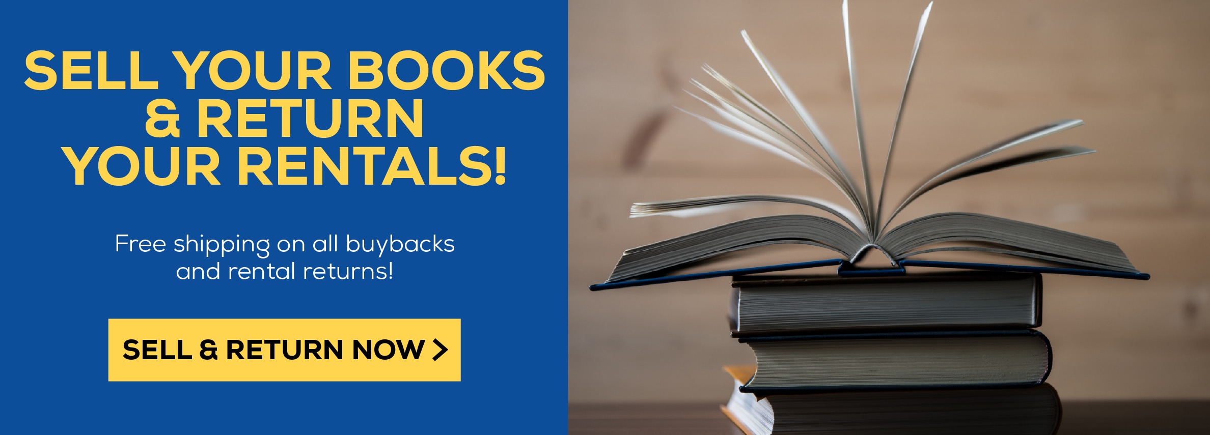 Sell your books and return your rentals! free shipping on all buybacks and rental returns! Sell and retrun now.