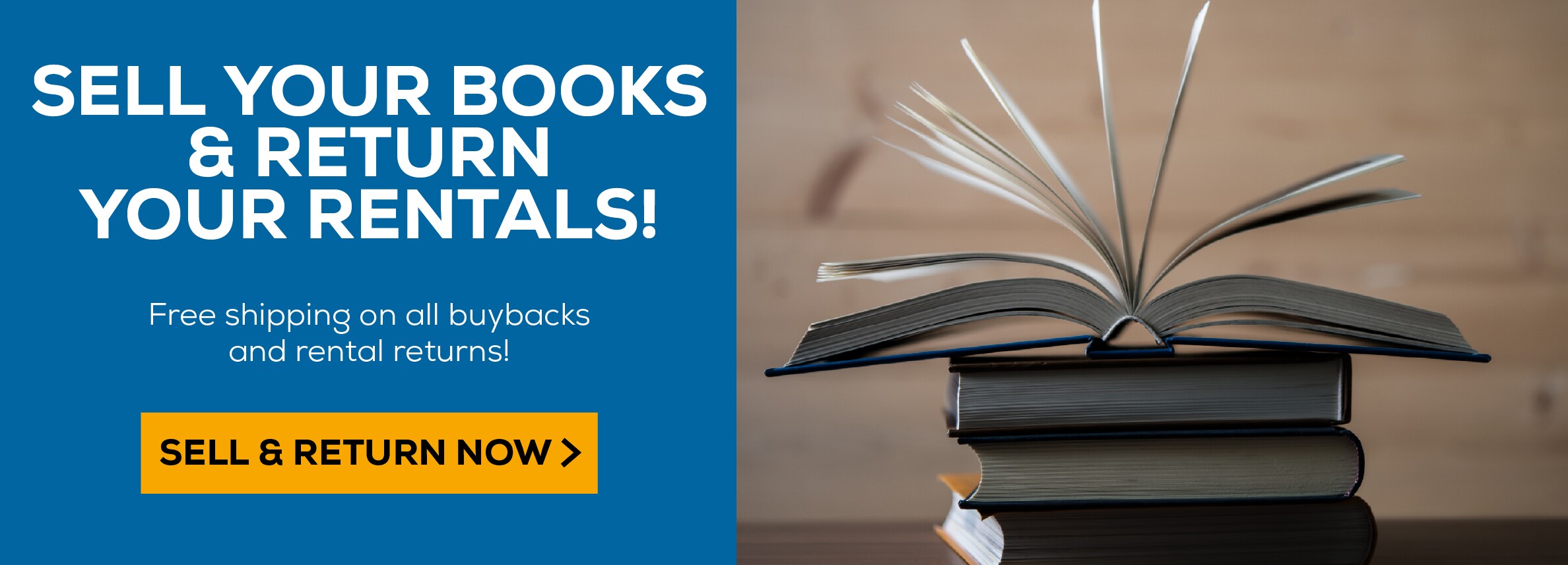 Sell your books and retrun your reantals! Free shipping on all buybacks and rental retruns! Sell and Retrun now