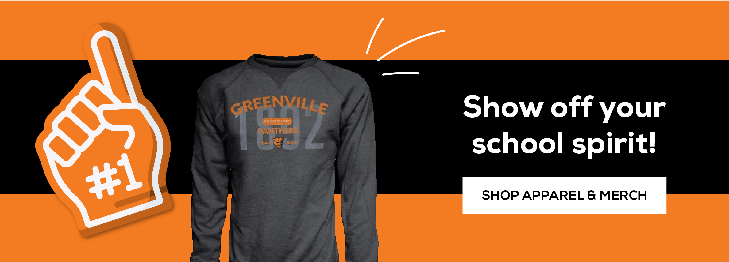 Show off your school sprit! Shop apparel and Merch