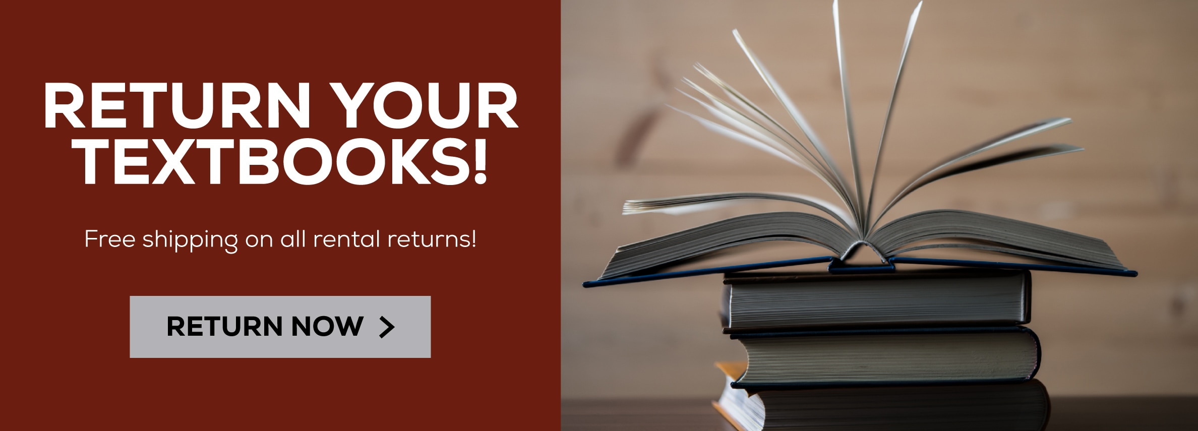 Return Your Textbooks, Free shipping on all rental returns!