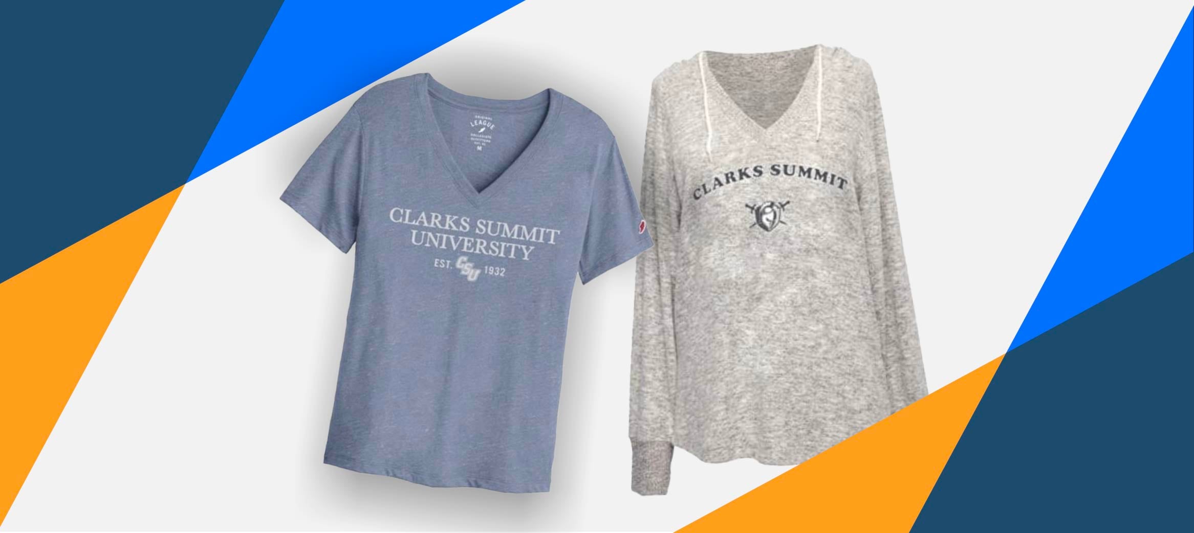 Blue Clarks Summit T-Shirt and Grey long sleeve Clarks Summit shirt