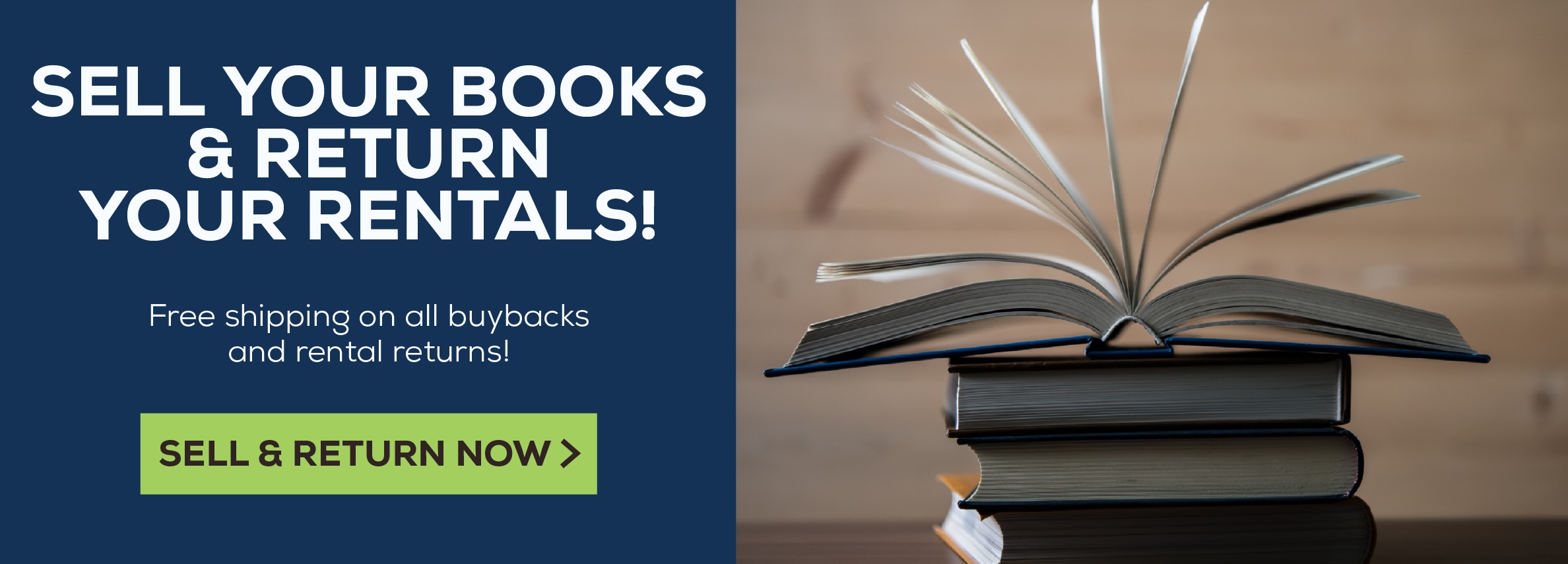 Sell your books and return your rentals! free shipping on all buybacks and rental returns. Sell and retrun now