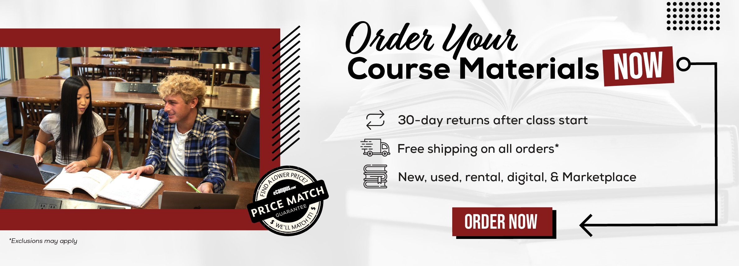 Order Your Course Materials Now. 30-day returns after class start. Free shipping on all orders*. New, used, rental, digital, & Marketplace. Order now. *Exclusions may apply. (new tab)