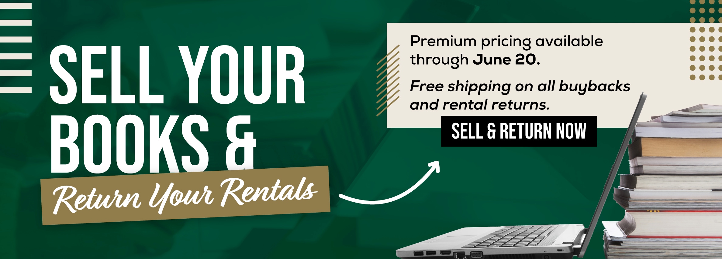 Sell your textbooks! Premium pricing available through June 20. Sell now.