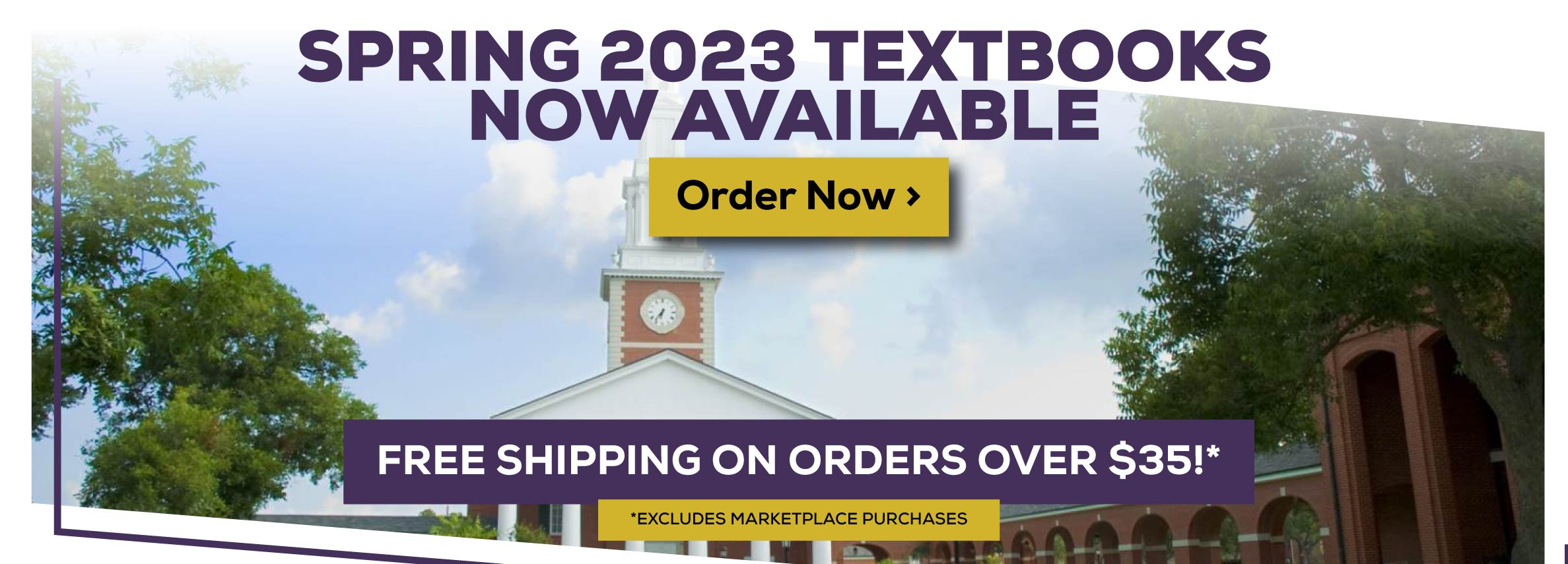 Spring 2023 Textbooks now available. order now. Free shipping on all orders over $35!
