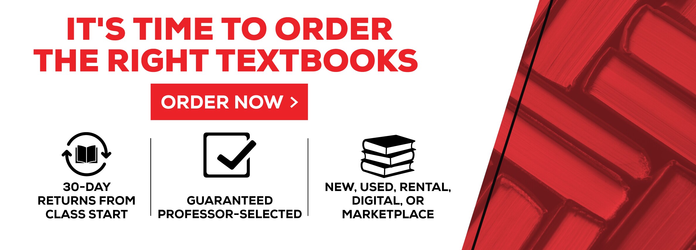 It's time to order the right textbooks. Order now. 30-day returns from class start. Guaranteed professor-selected. New, Used, rental, digital, or marketplace. (new tab)