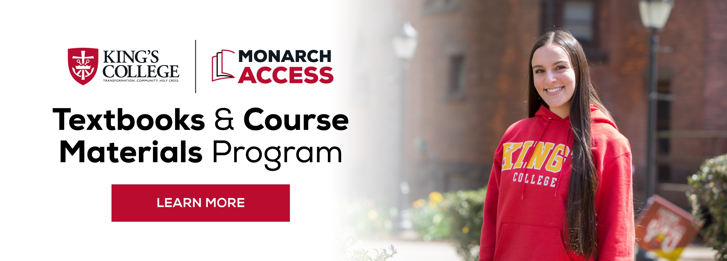 KING'S COLLEGE MONARCH ACCESS Textbooks & Course Materials Program LEARN MORE (new tab)
