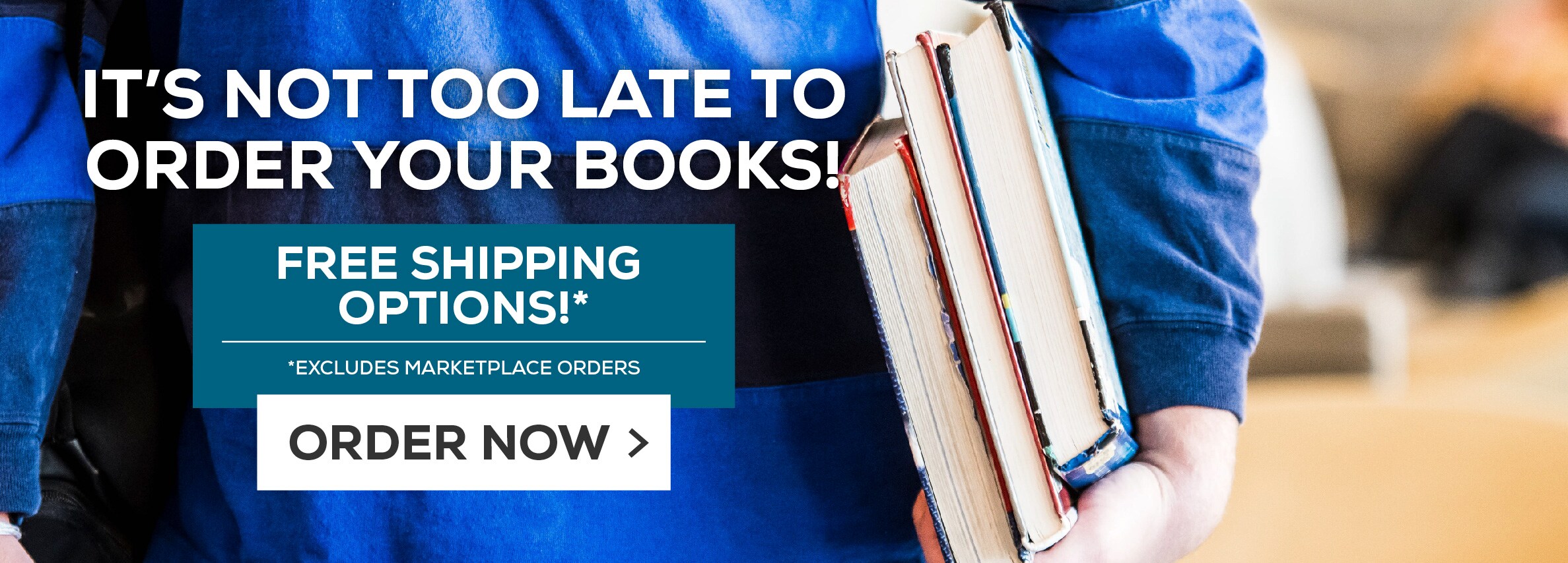 Itâ€™s not too late to order your books! Free shipping options!* Excludes marketplace purchases. Order Now.