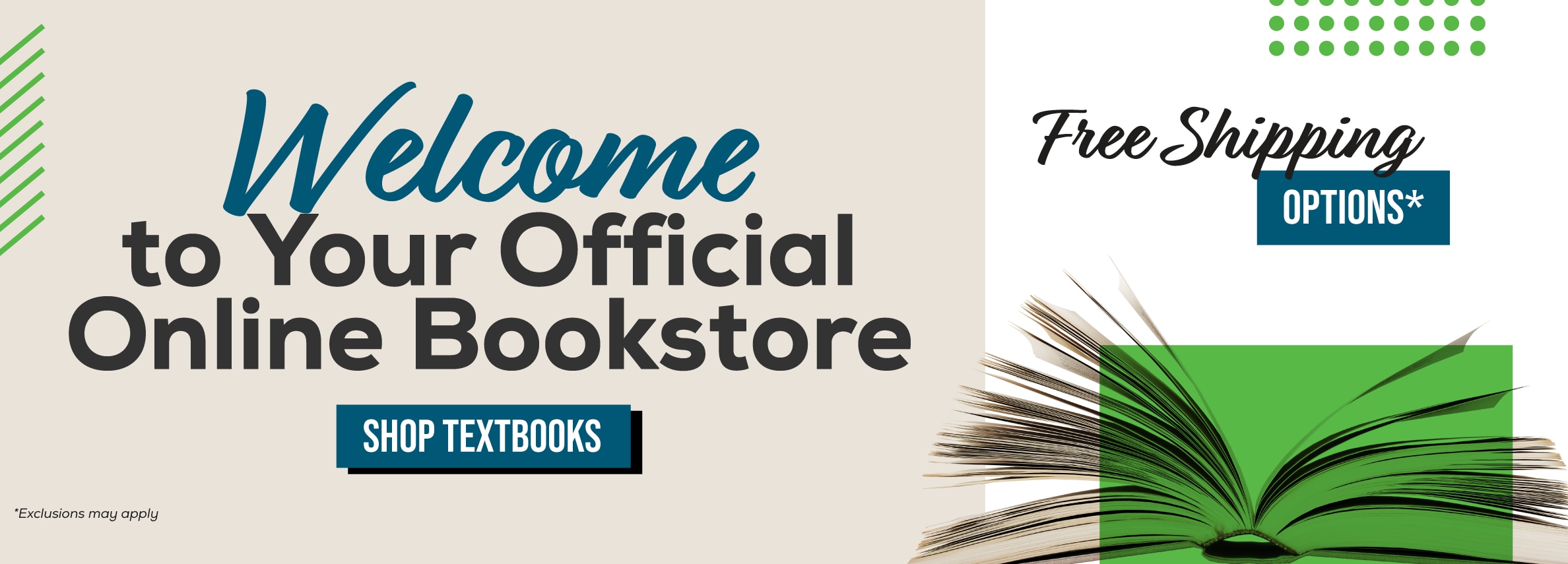 Welcome to your official online bookstore. Shop textbooks. Free shipping options* *Exclusions may apply