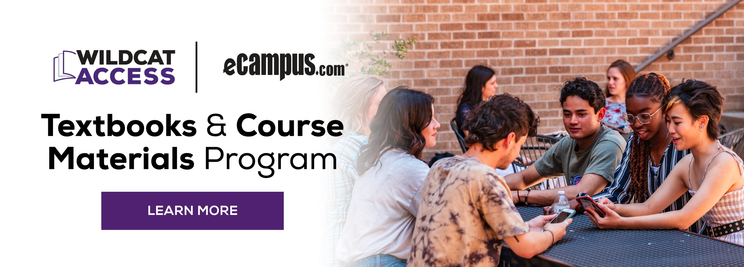 Wildcat Acces | eCampus.com. Tetxbooks & Course Materials Program. Learn More (new tab)