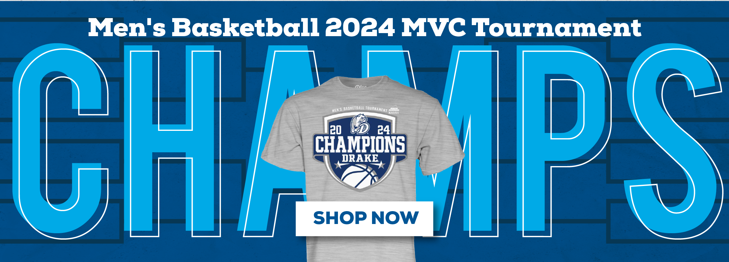 Men's Basketball 2024 MVC Tournament Champs. Shop Now