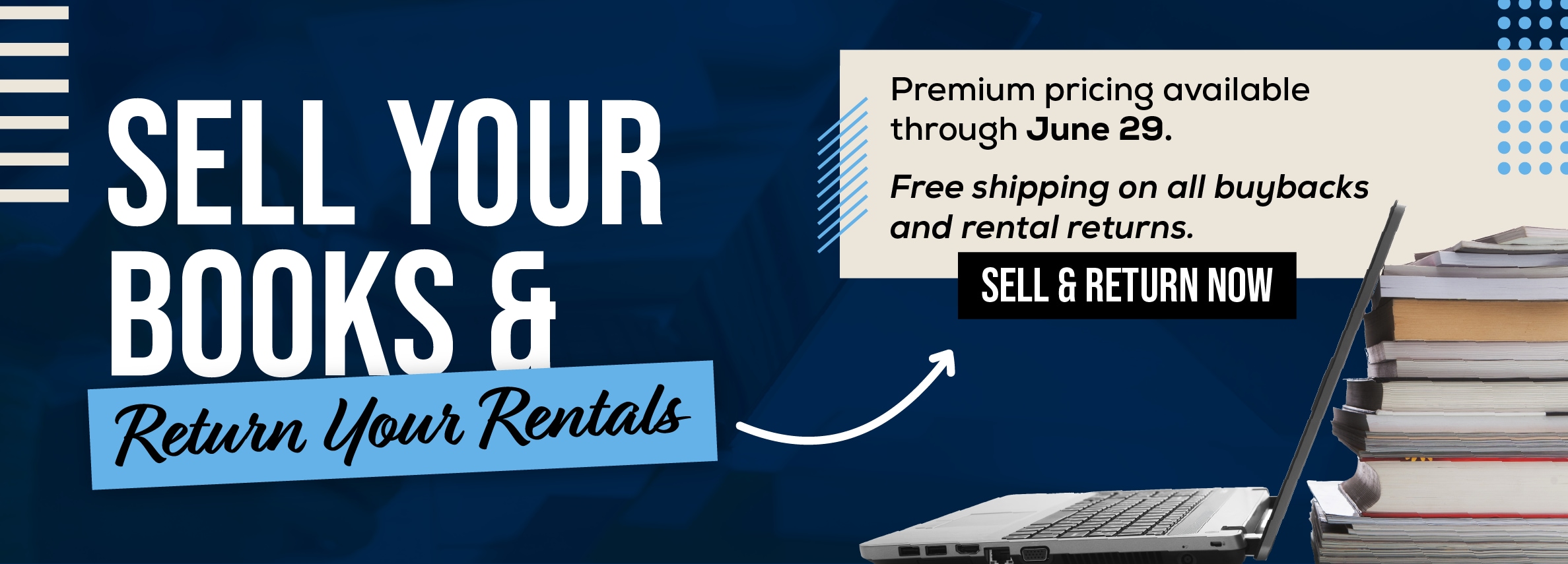 Sell your books and return your rentals! Premium pricing available through June 29. Sell & return now >