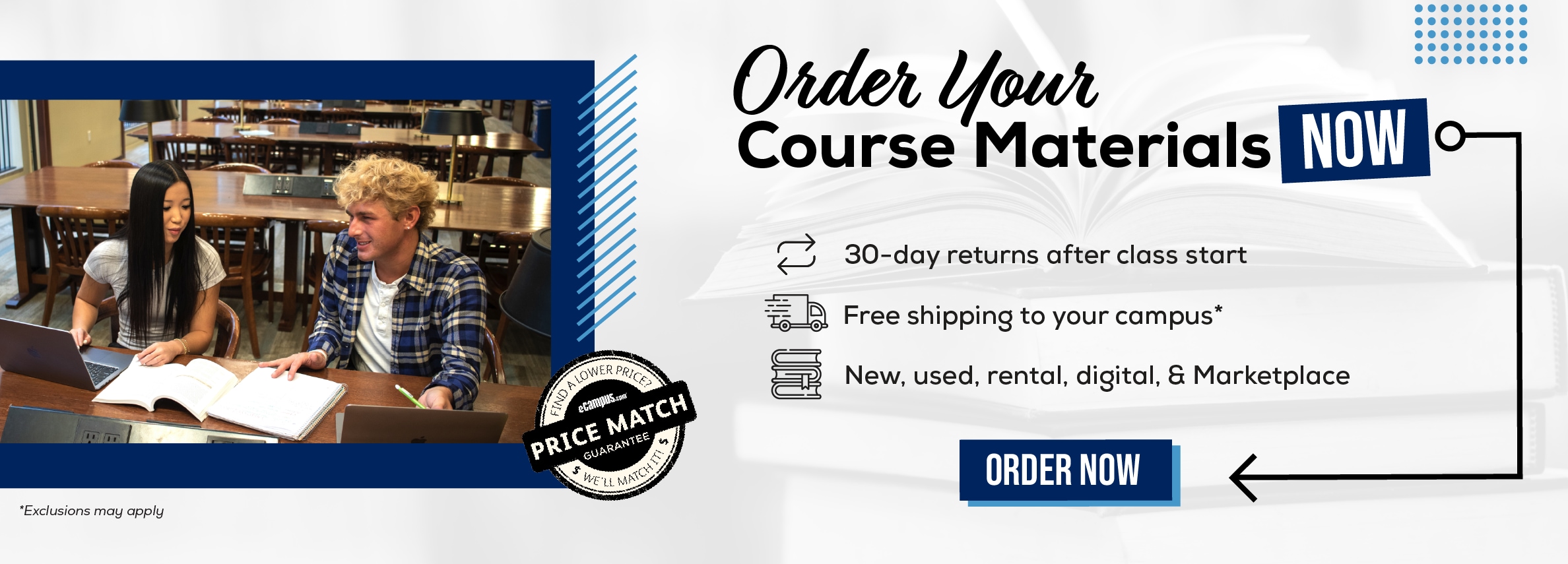 Order Your Course Materials Now. 30-day returns after class start. Free shipping to your campus* New, used, rental, digital, & Marketplace. Order now. *Exclusions may apply.
