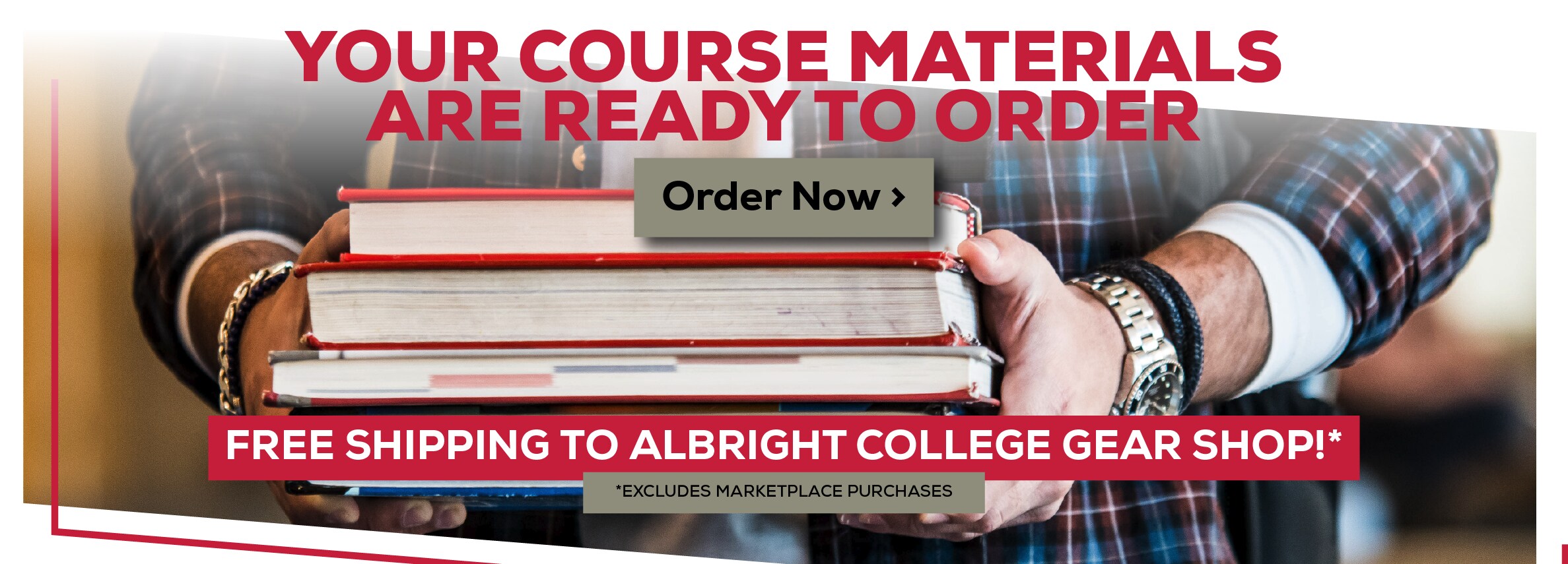 Your Course Materials are Ready to Order. Order Now. Free shipping on orders to Albright College Gear Shop! *Excludes marketplace purchases.