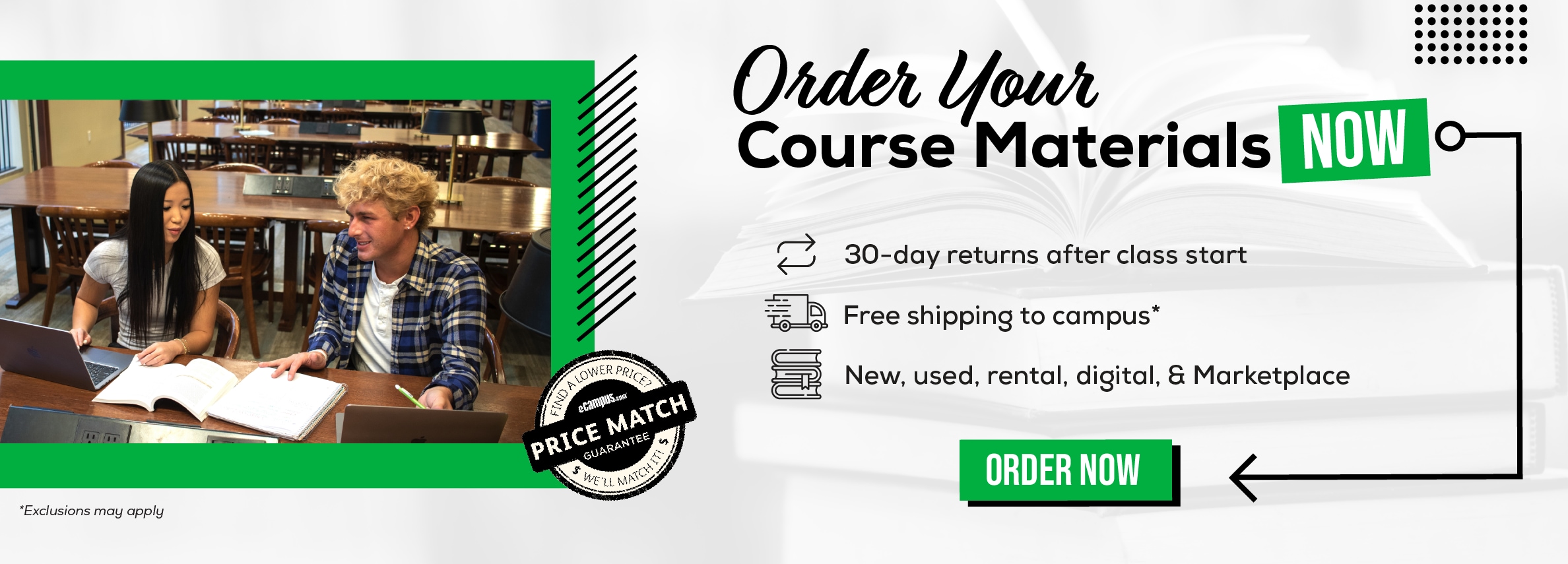 Order Your Course Materials Now. 30-day returns after class start. Free shipping to campus* New, used, rental, digital, & Marketplace. Order now. *Exclusions may apply.