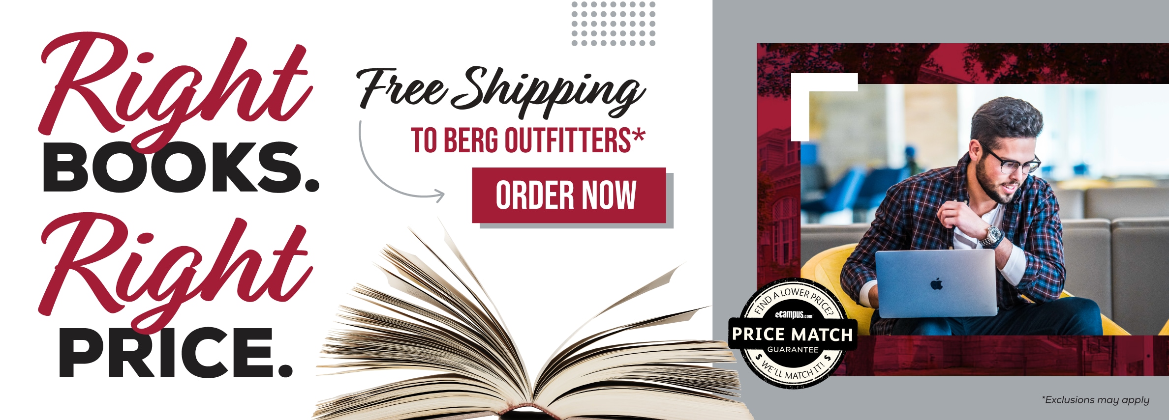 Right books. Right price. Free shipping to Berg Outfitters* Order now. *Exclusions may apply