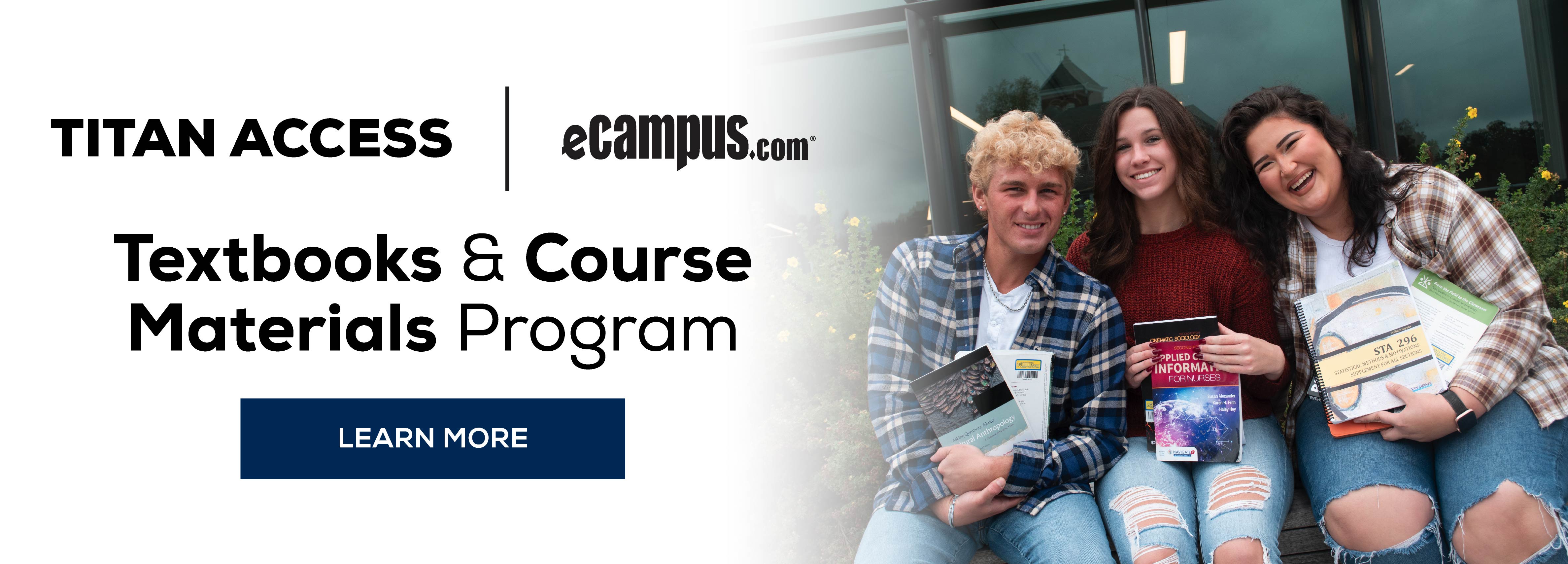 Textbooks & Course Materials Program Learn More