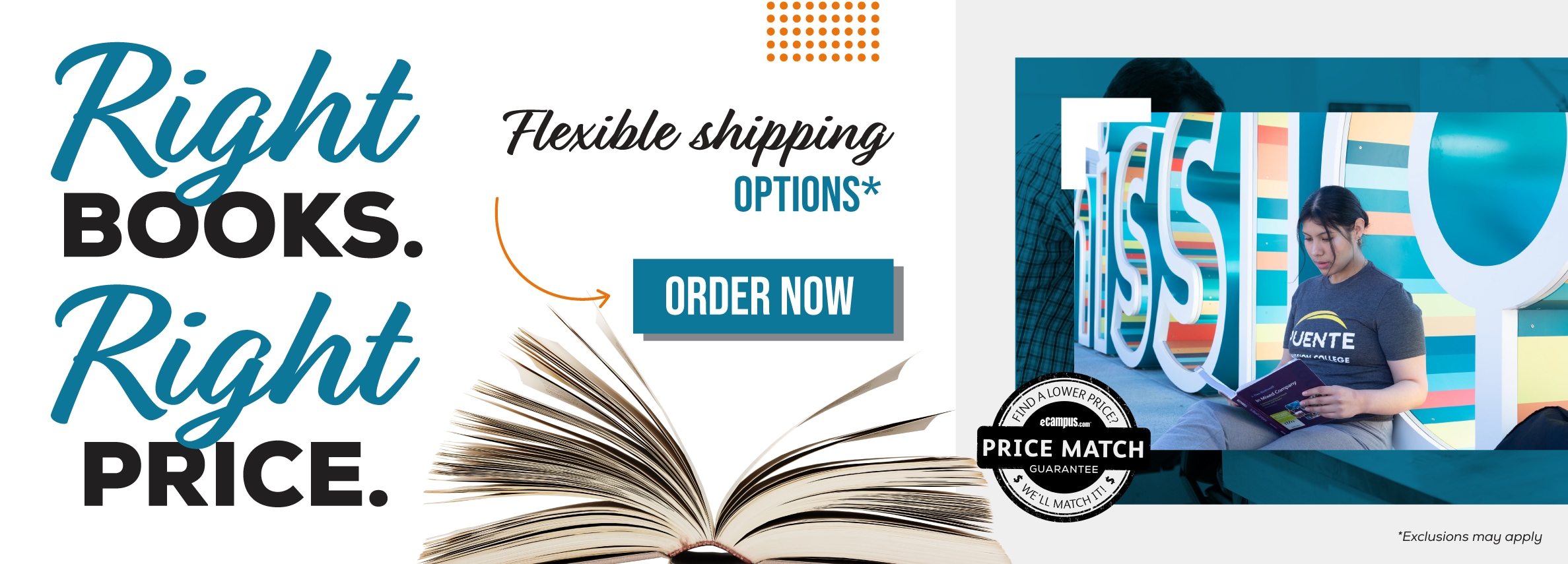 Right books. Right price. Flexible shipping options* *Excludes Marketplace Purchases