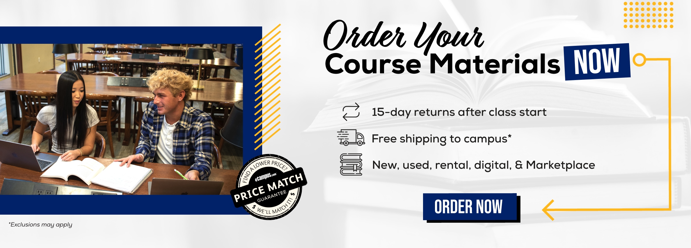 Order Your Course Materials Now. 15-day returns after class start. Free shipping to campus.* *. New, used, rental, digital, & Marketplace. Order now. *Exclusions may apply.