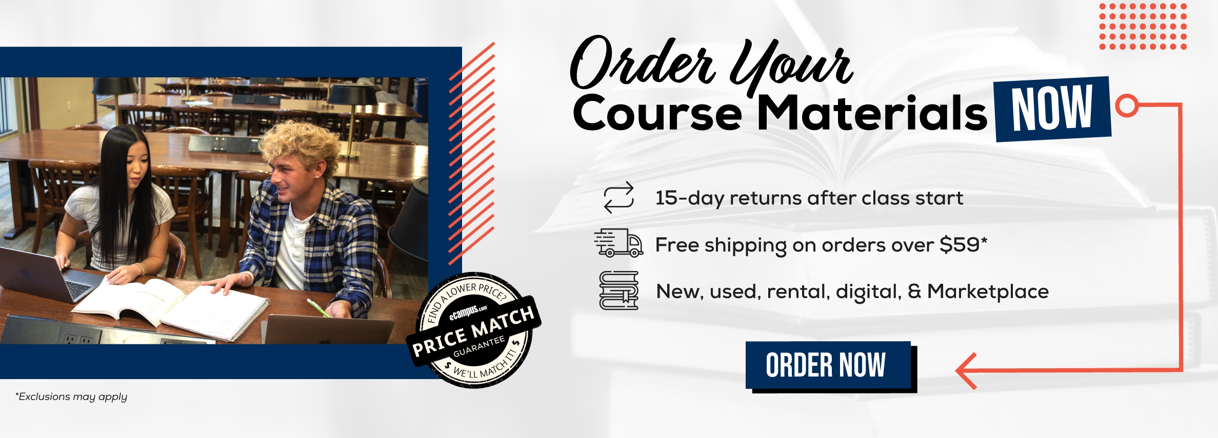 Order Your Course Materials Now. 15-day returns after class start. Free shipping on orders over $59.* *. New, used, rental, digital, & Marketplace. Order now. *Exclusions may apply.