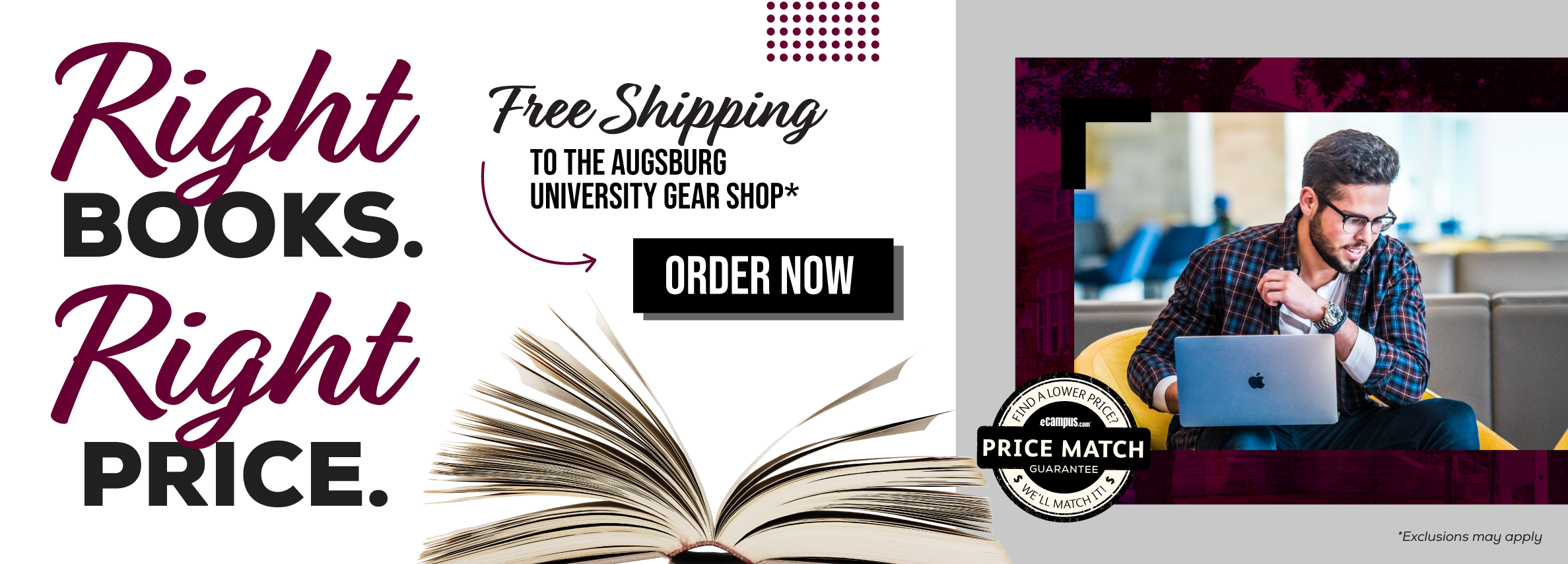 Right books. Right price. Free Shipping to the Augsburg University Gear Shop. *Excludes Marketplace Purchases