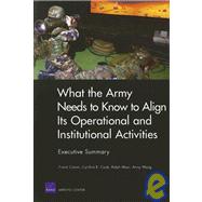 What the Army Needs to Know to Align Its Operational and Institutional Activities, Executive Summary (2006)