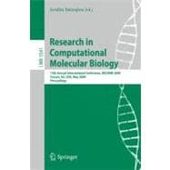 Research in Computational Molecular Biology: 13th Annual International Conference, RECOMB 2009 Tucson, AZ, USA, May 18-21, 2009 Proceedings