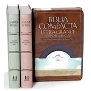 RVR 1960 Biblia Compacta Letra Grande con Referencias, esmeralda sutil símil piel