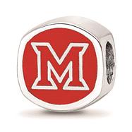Miami Sterling Silver M Logo Bead