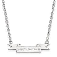 Miami Sterling Silver Chain Necklace with Map Coordinates