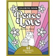 Peace Love Guinea pigs Coloring book including 44 hand drawn illustrations of guinea pigs