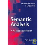 Semantic Analysis A Practical Introduction,9780198700166