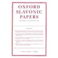 Oxford Slavonic Papers New Series Volume XXXIII (2000)