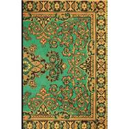 Green Gold Tapestry Fabric Lined Blank Journal Book