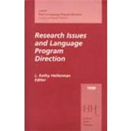 Research Issues and Language Program Direction, 1998 AAUSC Volume