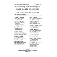 Geochemistry and Mineralogy of Rare Earth Elements