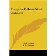 Essays In Philosophical Criticism