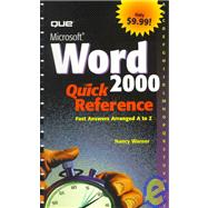 Microsoft Word 2000 Quick Reference