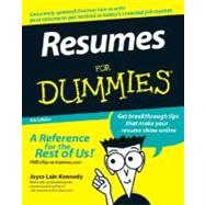 Resumes For Dummies<sup>®</sup>, 5th Edition