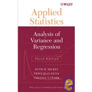 Applied Statistics Analysis of Variance and Regression