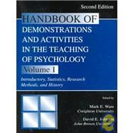 Handbook of Demonstrations and Activities in the Teaching of Psychology, Second Edition: Volume I: Introductory, Statistics, Research Methods, and History