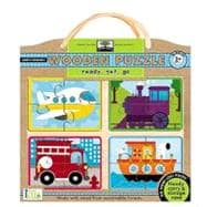 Green Start Wooden Puzzles: Ready, Set, Go - Earth Friendly Puzzles with Handy Carry & Storage Case